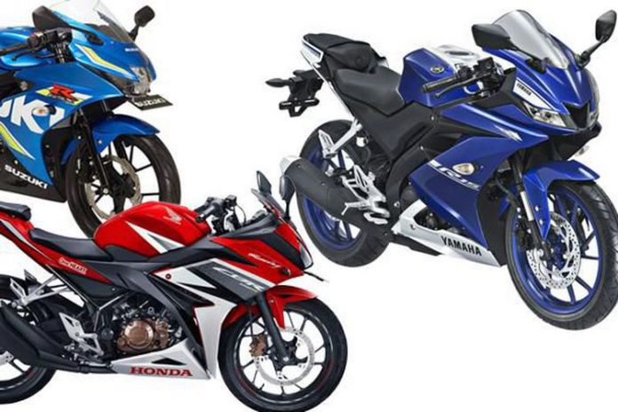 Adu spesifikasi Honda CBR150R, Yamaha R15, dan Suzuki GSX-R150.(istimewa)