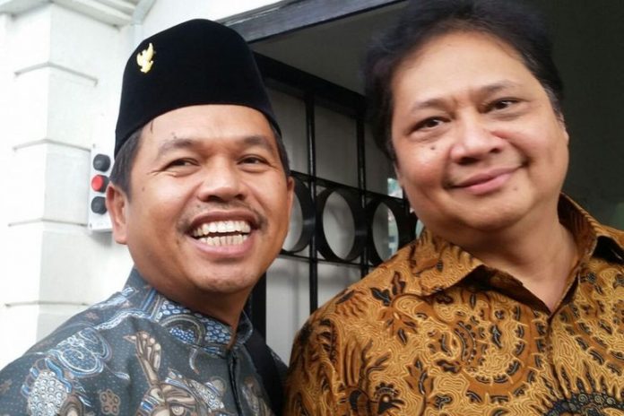 Dedi Mulyadi bersama Airlangga Hartarto.(KOMPAS.com/Putra Prima Perdana)